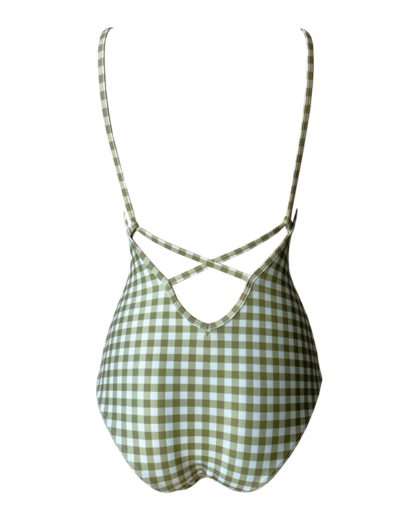 Ella One Piece - Gingham Olive