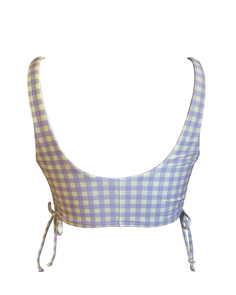 PULLOVER BIKINI TOP - Gingham Lilac