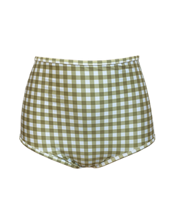 HIGH WAIST BOTTOM - Gingham Olive